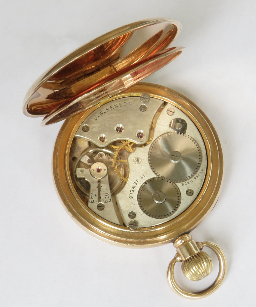 1930s Swiss pocket watch, J W Benson View IV