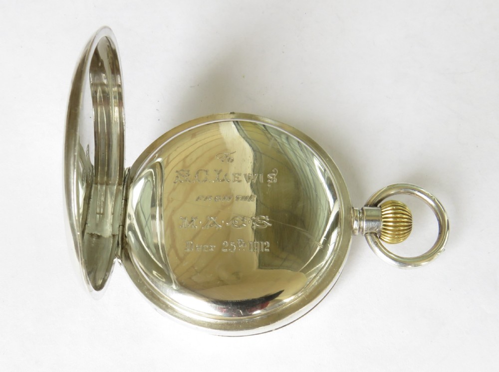 Antique silver Dimier Freres pocket watch, 1909 View III