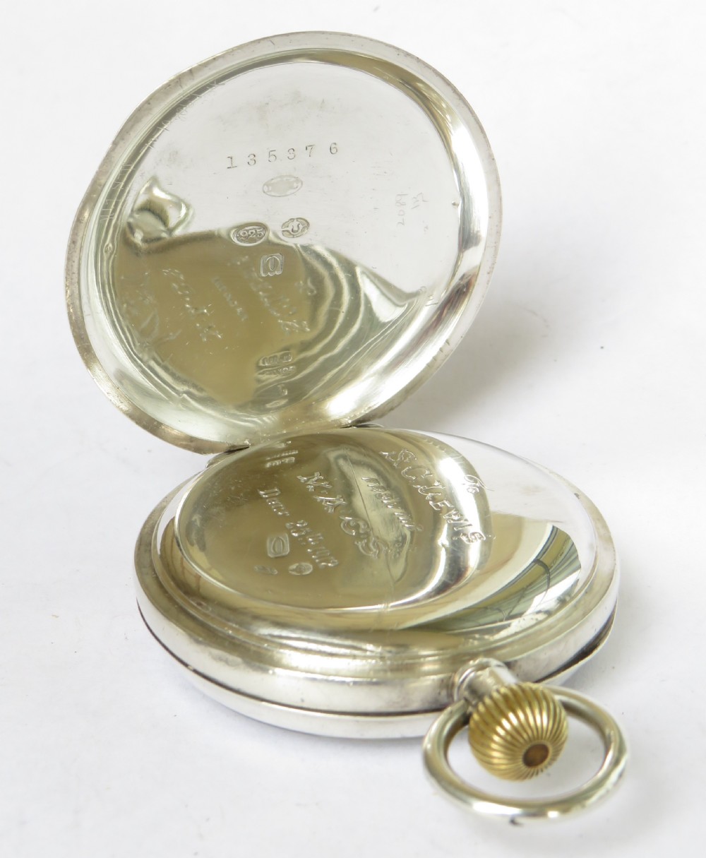 Antique silver Dimier Freres pocket watch, 1909 View IV