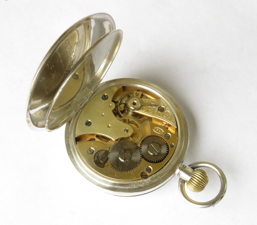 Antique silver Dimier Freres pocket watch, 1909 View V