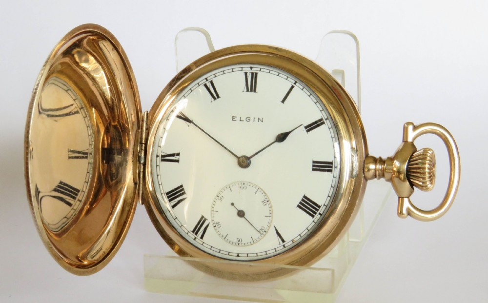 Antique Elgin full hunter pocket watch, 1913 View III
