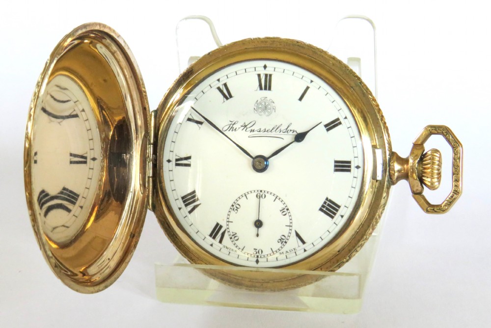 1930s Thomas Russell full hunter pocket watch