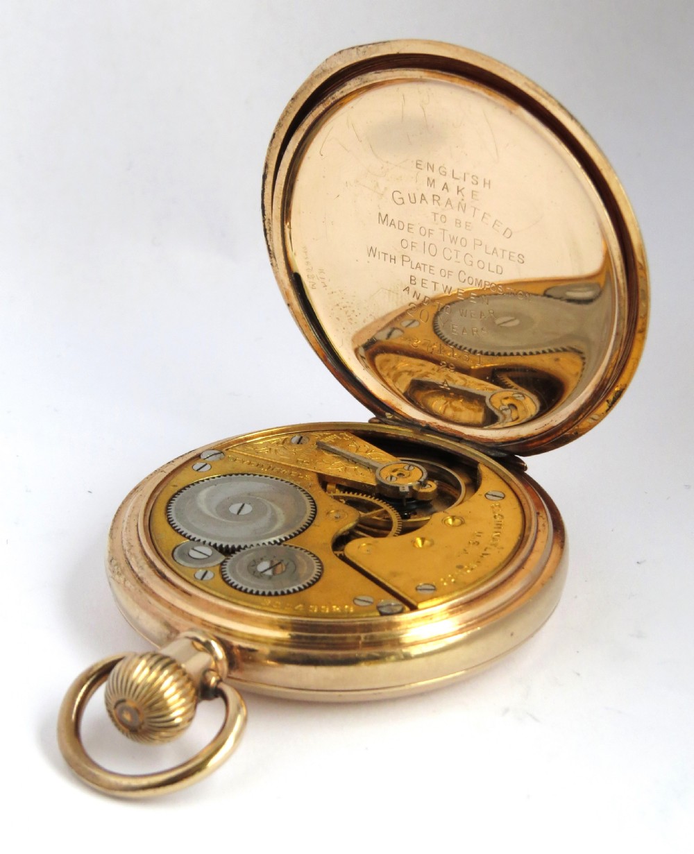 Antique Elgin full hunter pocket watch, 1928 View V