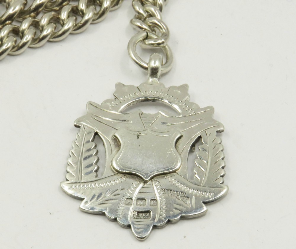 Superb antique silver graduated chain and fob. View III