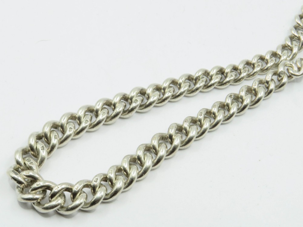 Superb antique silver graduated chain and fob. View IV