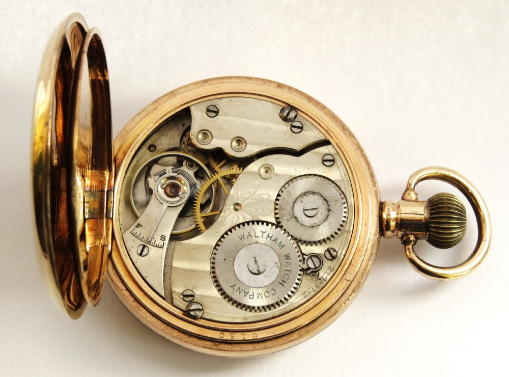 Antique Waltham Equity full hunter pocket watch, 1917. View IV