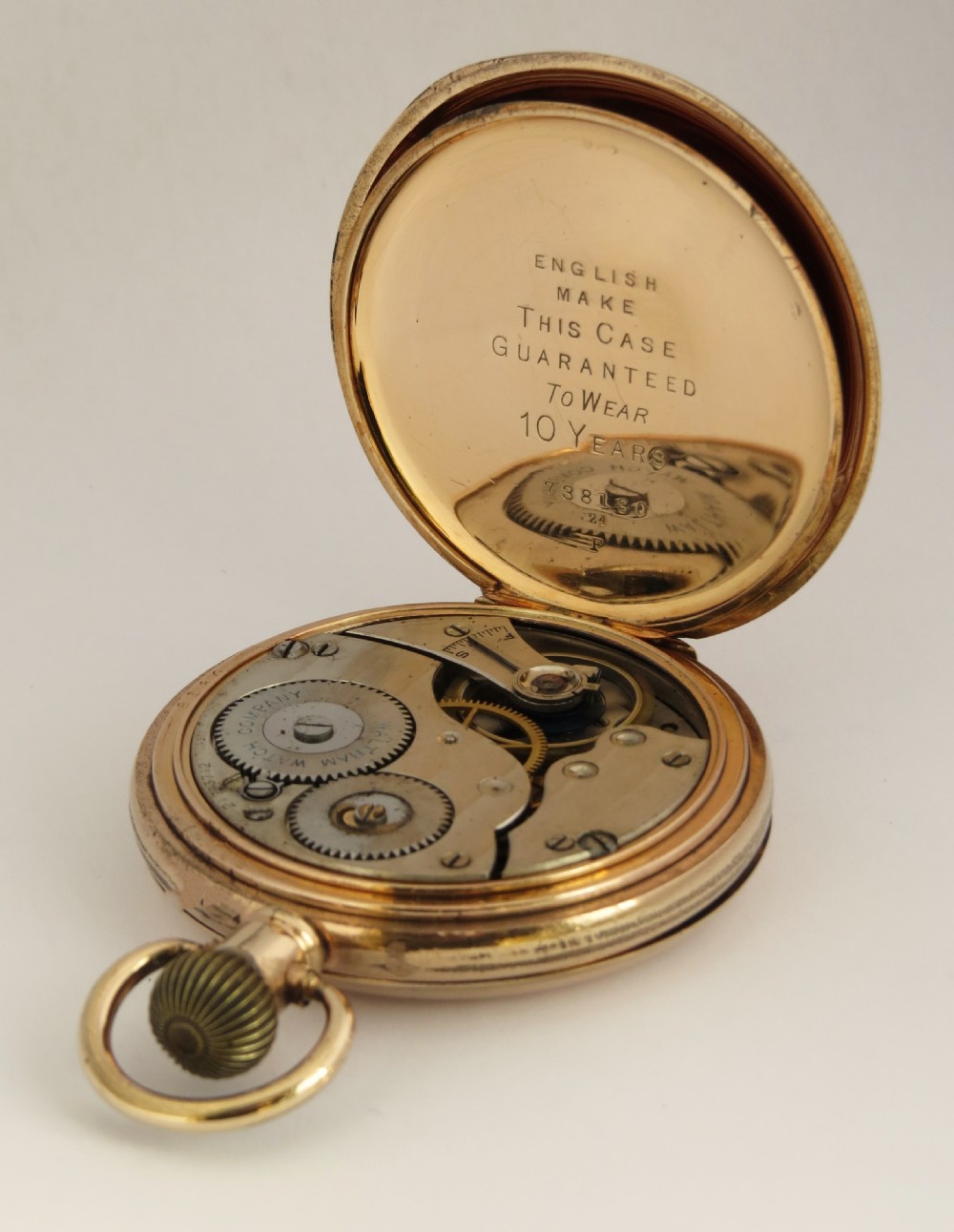 Antique Waltham Equity full hunter pocket watch, 1917. View V