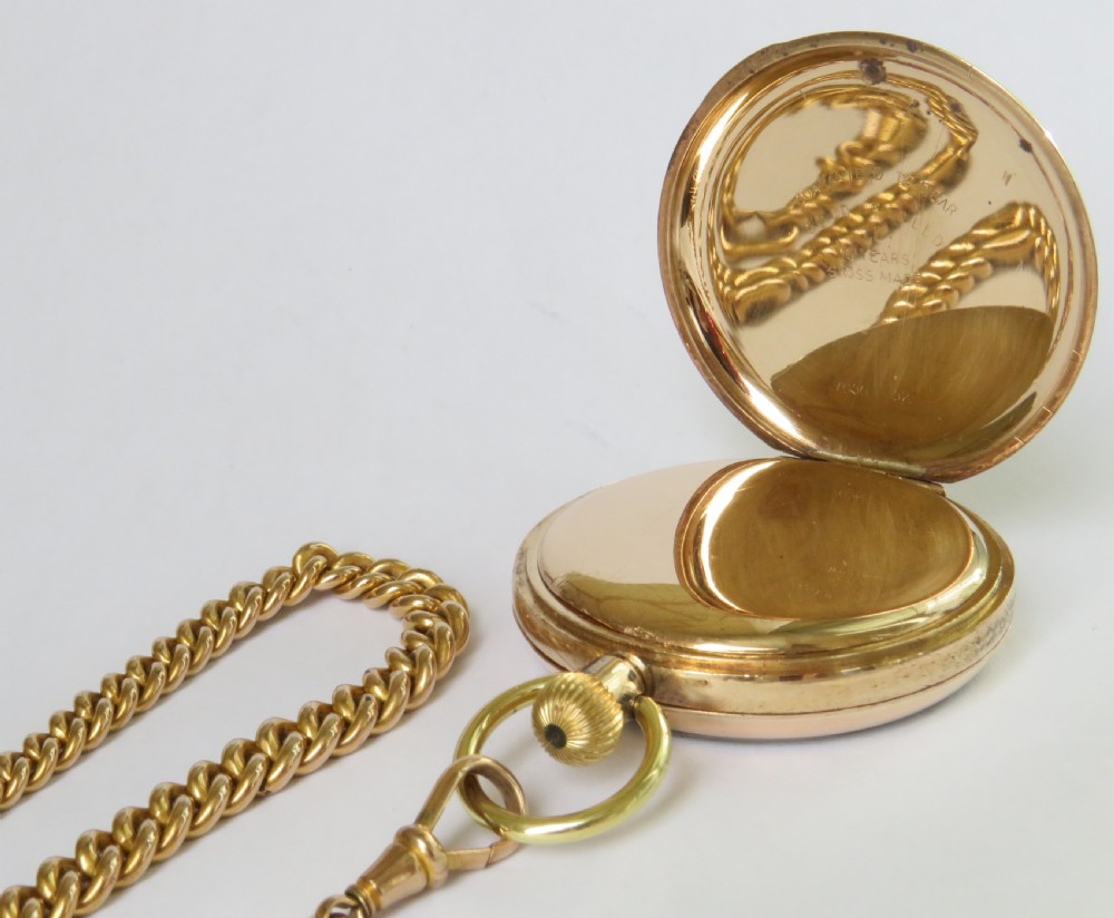 Antique Swiss pocket watch and chain View II