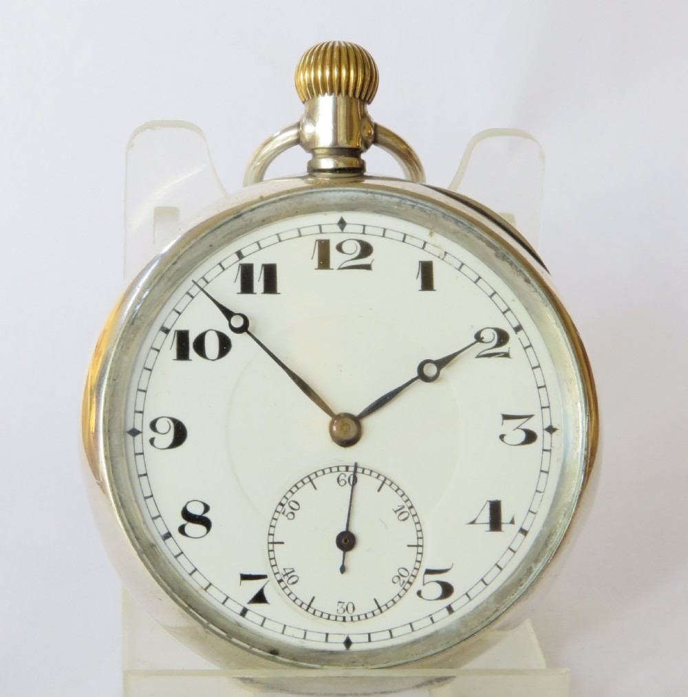 Antique Swiss silver pocket watch, 1924 View II