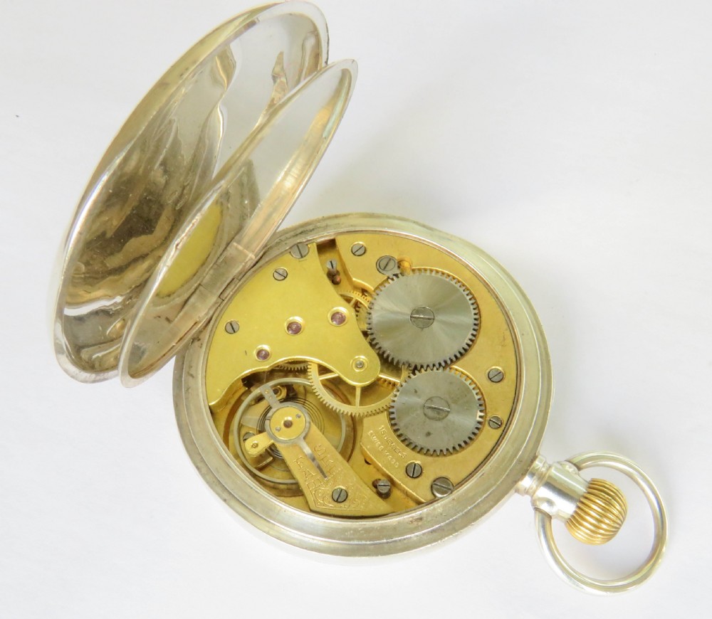 Antique Swiss silver pocket watch, 1924 View IV