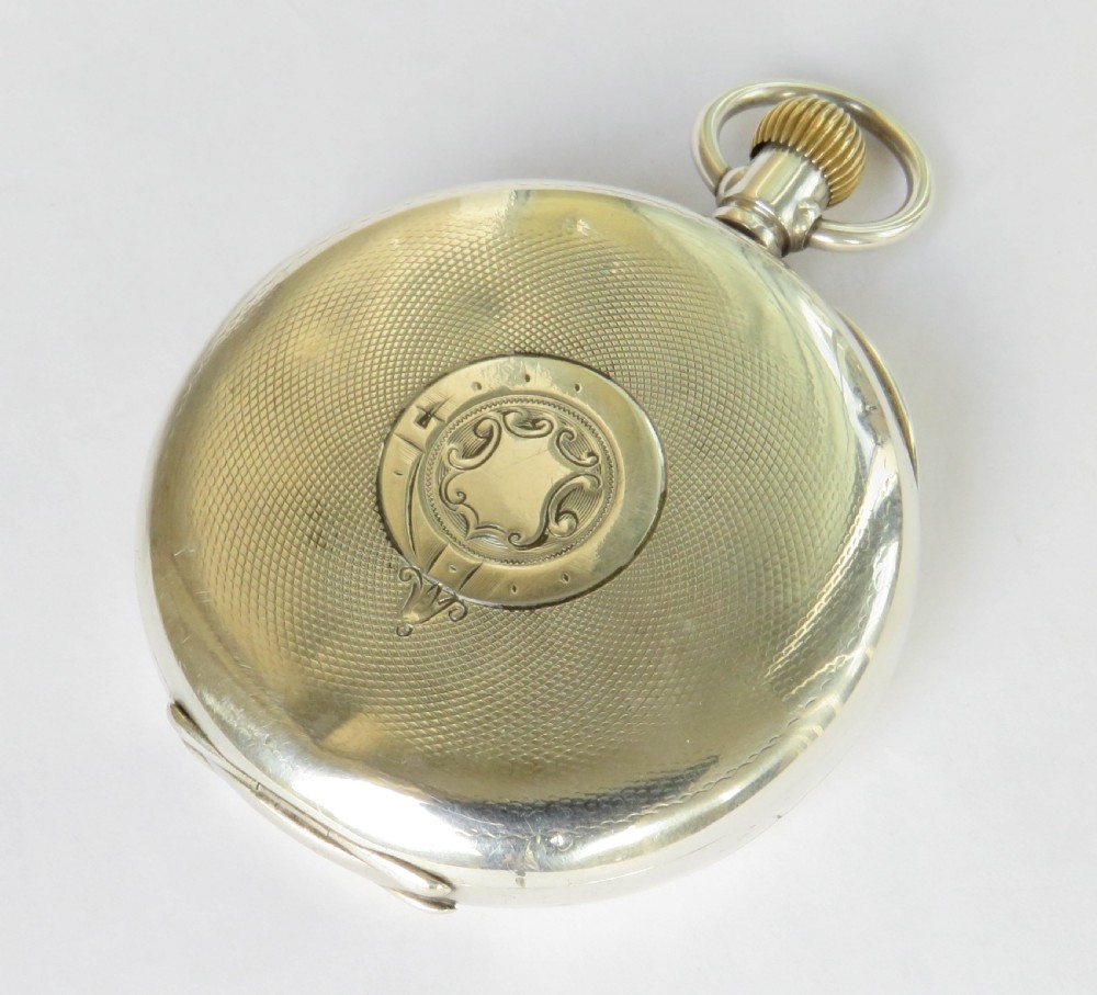 Antique Swiss silver pocket watch, 1924 View V