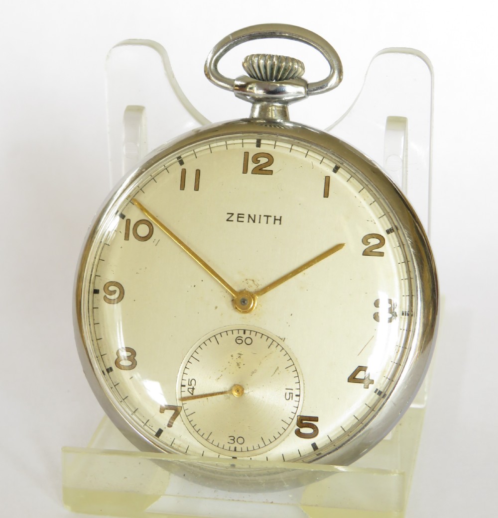 Antique Zenith pocket watch, c1940s View II