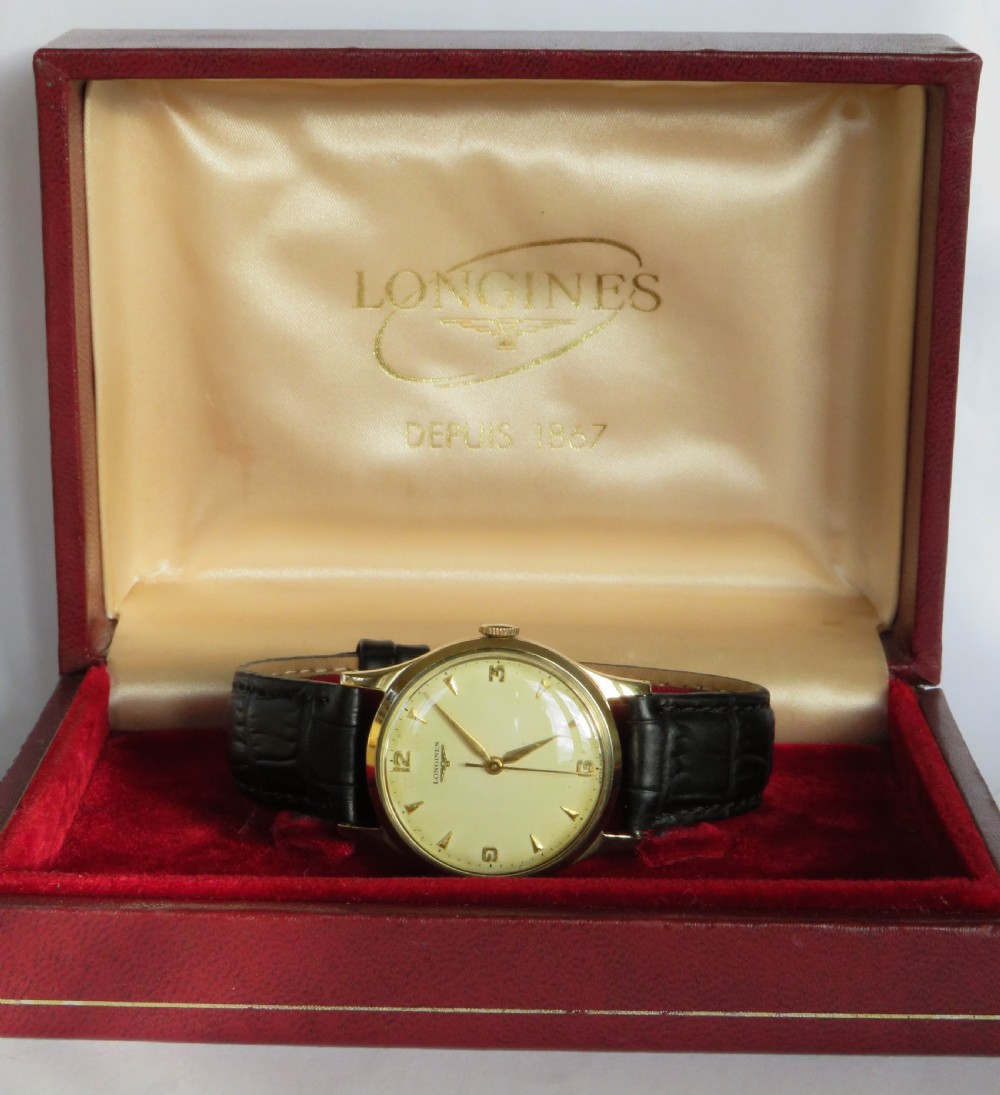 Gents 9ct gold Longines ‘bubble back’ wrist watch, 1958 View III