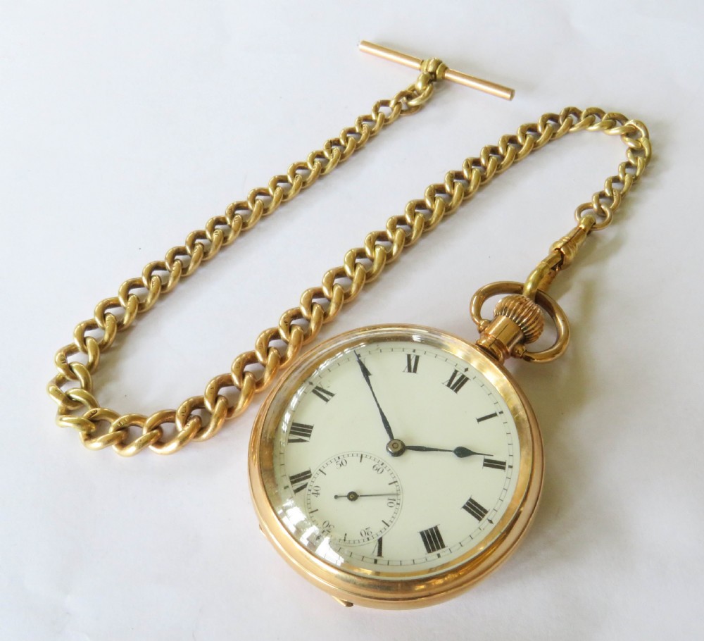 Antique 1920s Limit pocket watch and chain View II