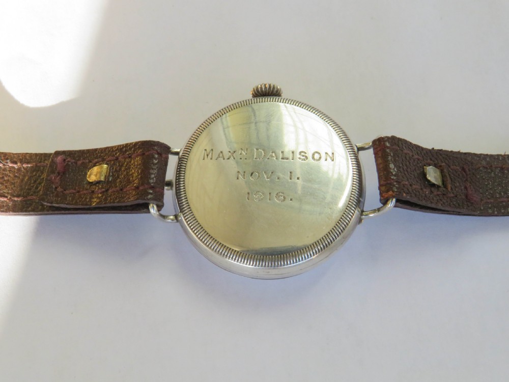 Antique silver Marvin half hunter trench watch, Harrods View IV