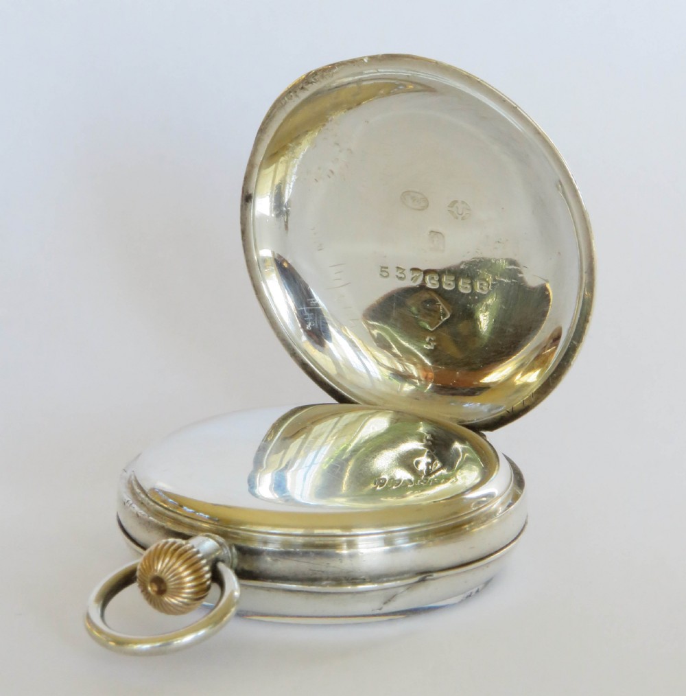 Small antique silver Omega pocket watch, 1914 View II