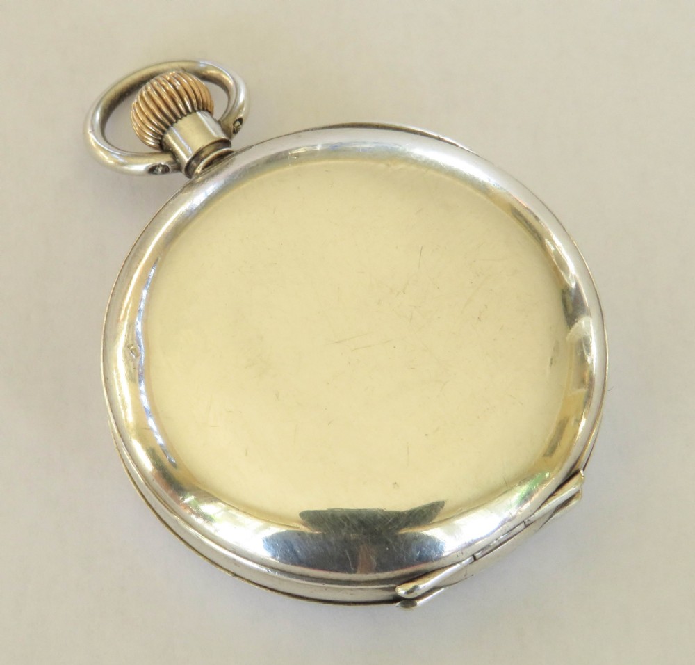 Small antique silver Omega pocket watch, 1914 View IV