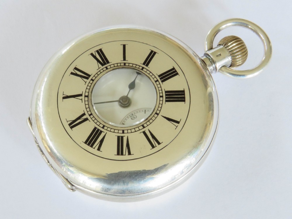 Antique Paul Moser silver half hunter pocket watch