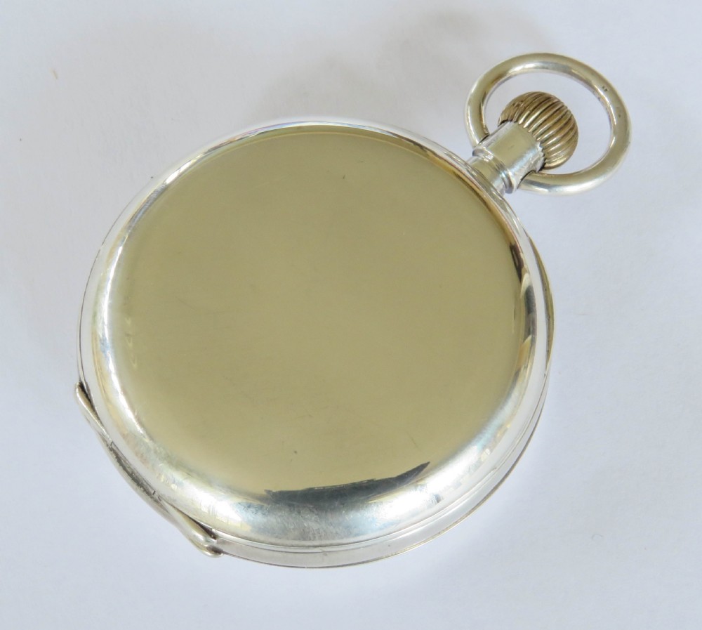 Antique Paul Moser silver half hunter pocket watch View VI