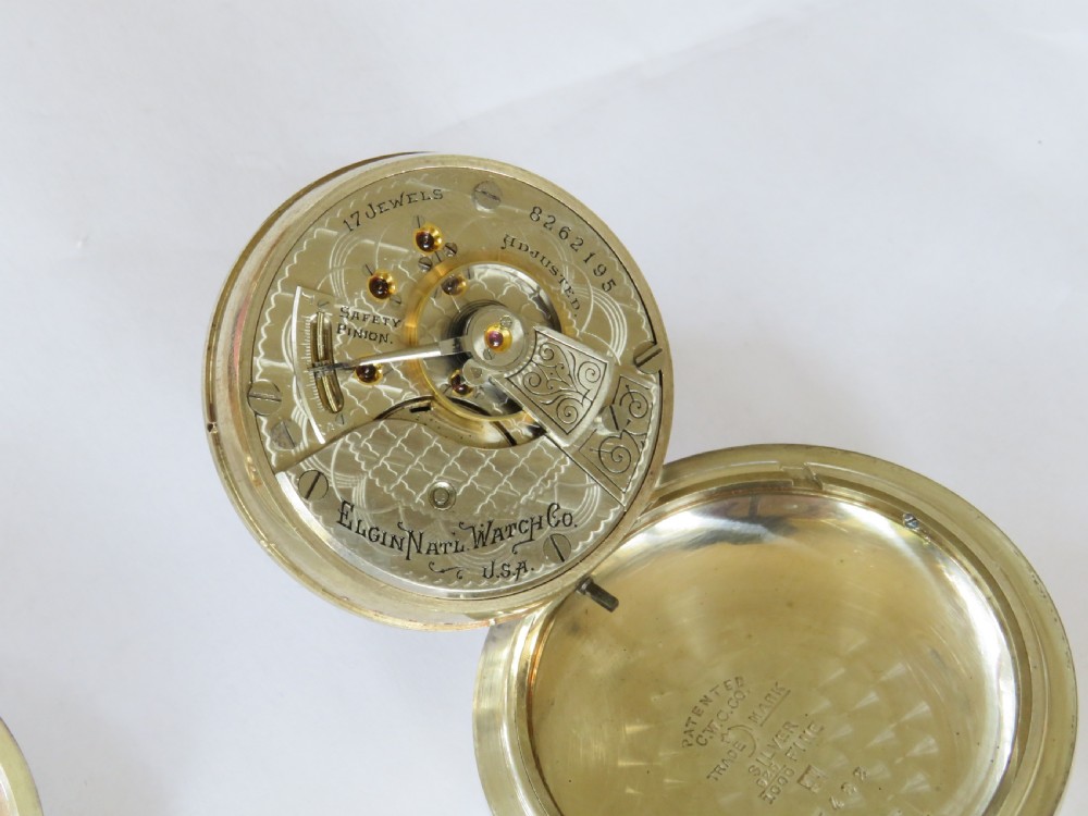 Large antique silver Elgin pocket watch, 1900 View III