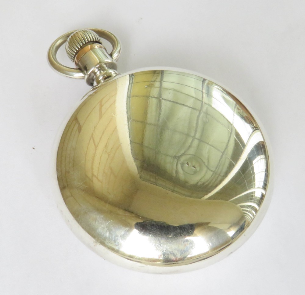 Large antique silver Elgin pocket watch, 1900 View IV