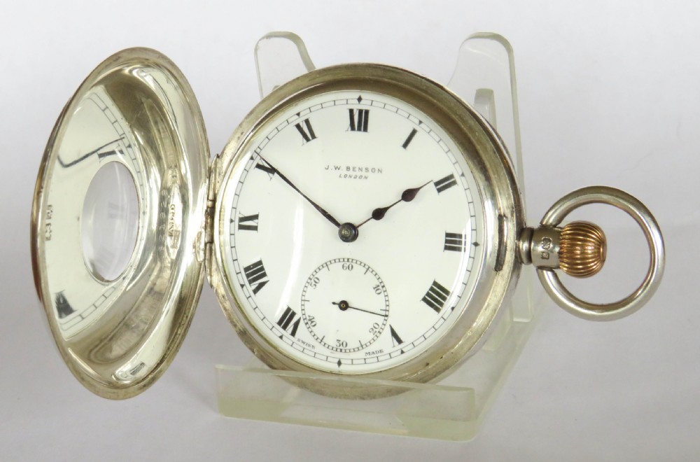 J W Benson half hunter pocket watch, 1933 View II