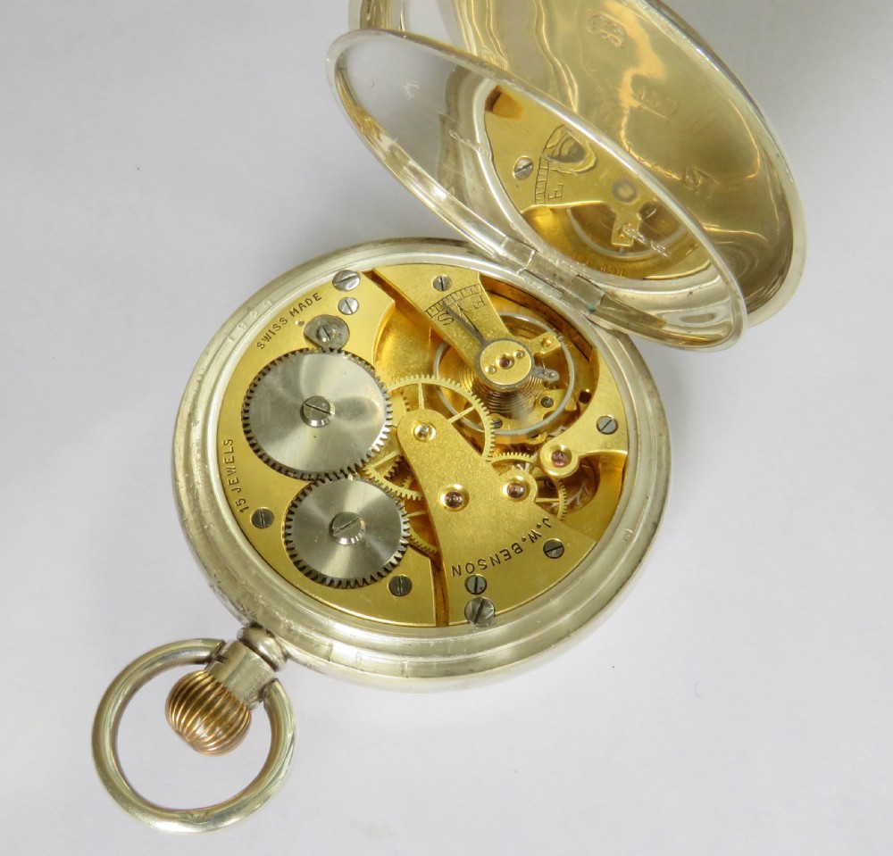 J W Benson half hunter pocket watch, 1933 View V
