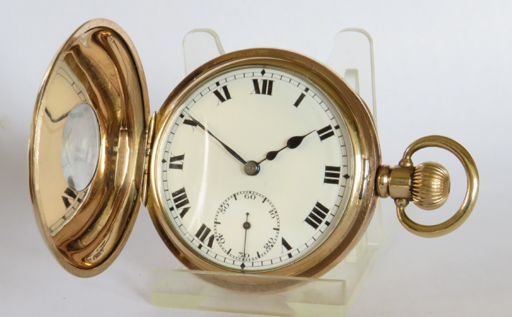 Antique 1920s half hunter pocket watch View II