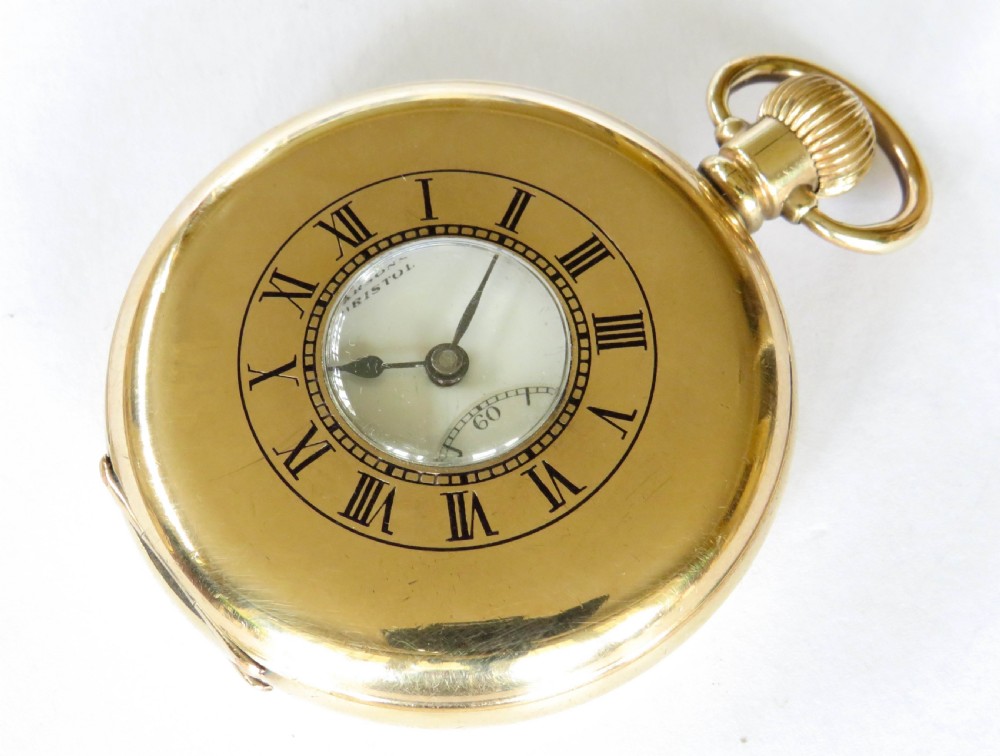 1930s Buren half hunter pocket watch