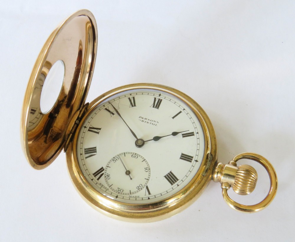 1930s Buren half hunter pocket watch View II