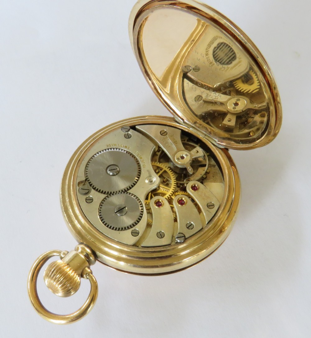 1930s Buren half hunter pocket watch View IV