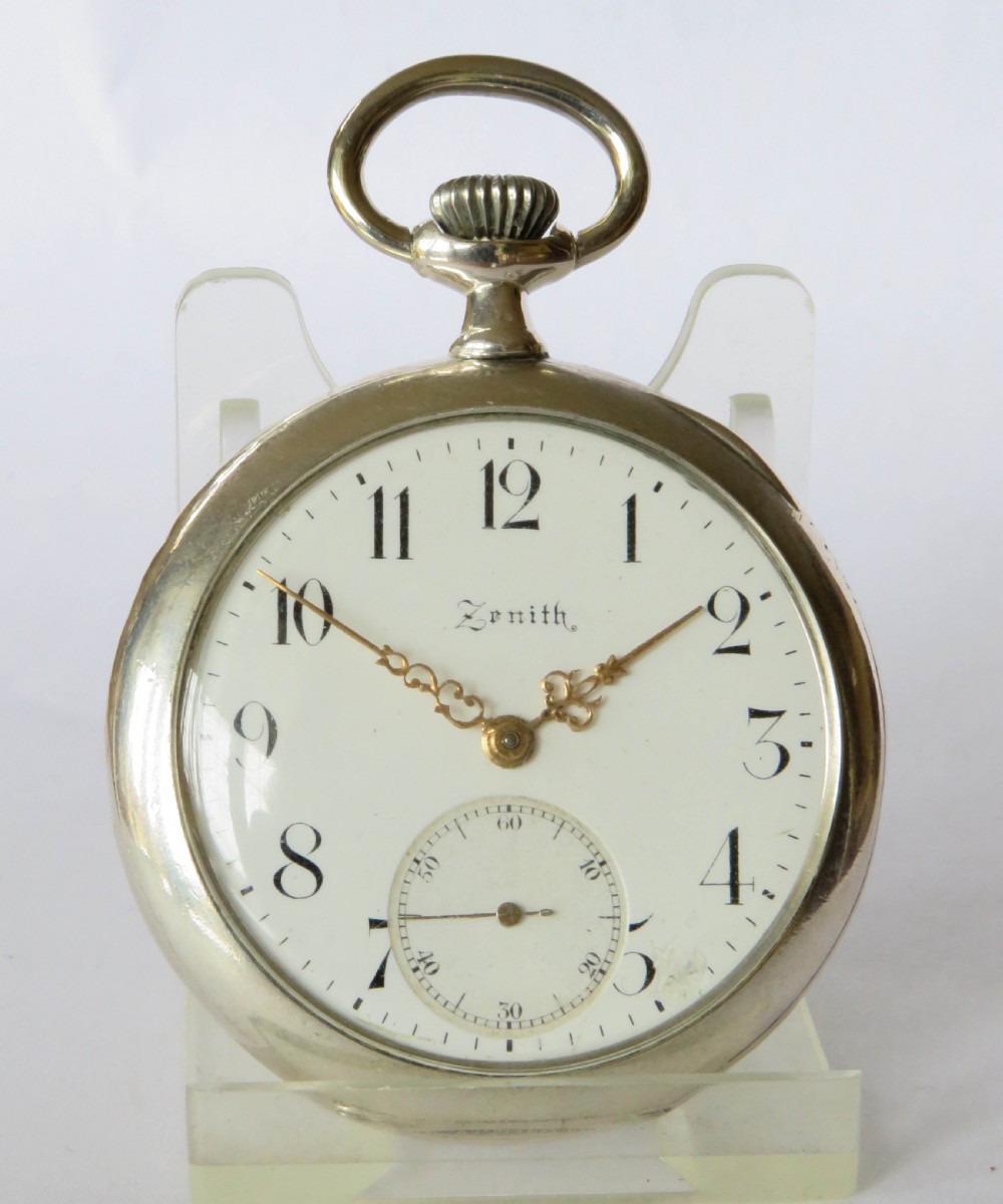 Antique silver Zenith pocket watch View II