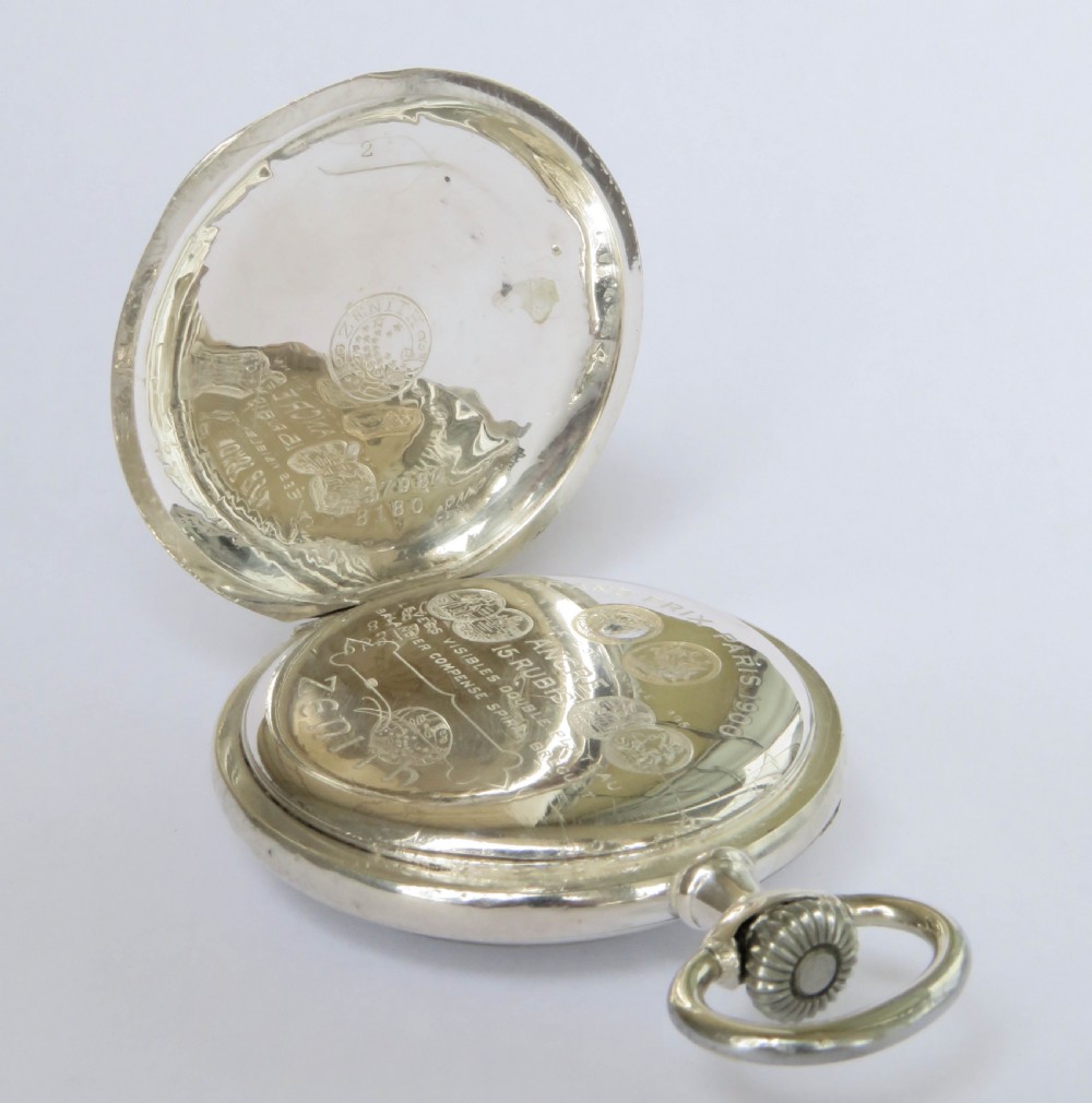 Antique silver Zenith pocket watch View V