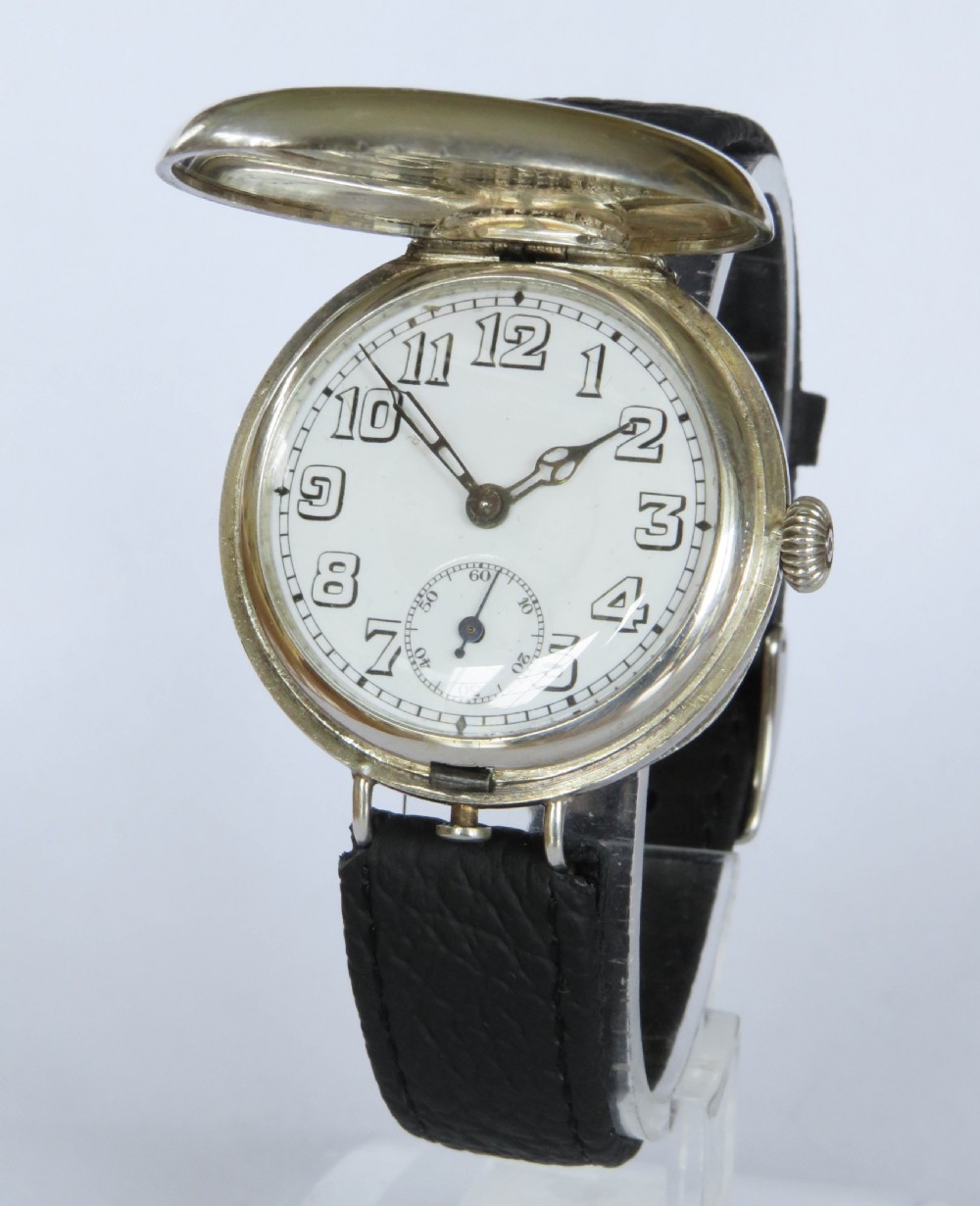 Gents WW1 silver wrist watch, unusual design View III