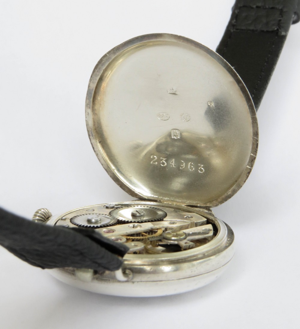Gents WW1 silver wrist watch, unusual design View IV