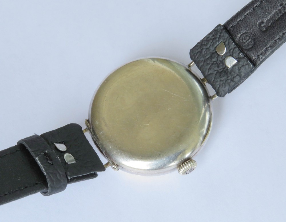 Gents WW1 silver wrist watch, unusual design View VII