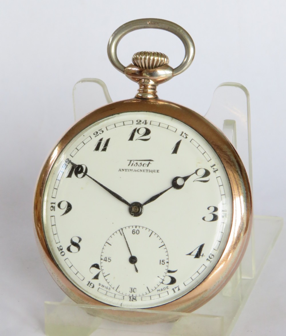 Silver Tissot pocket watch, 1947