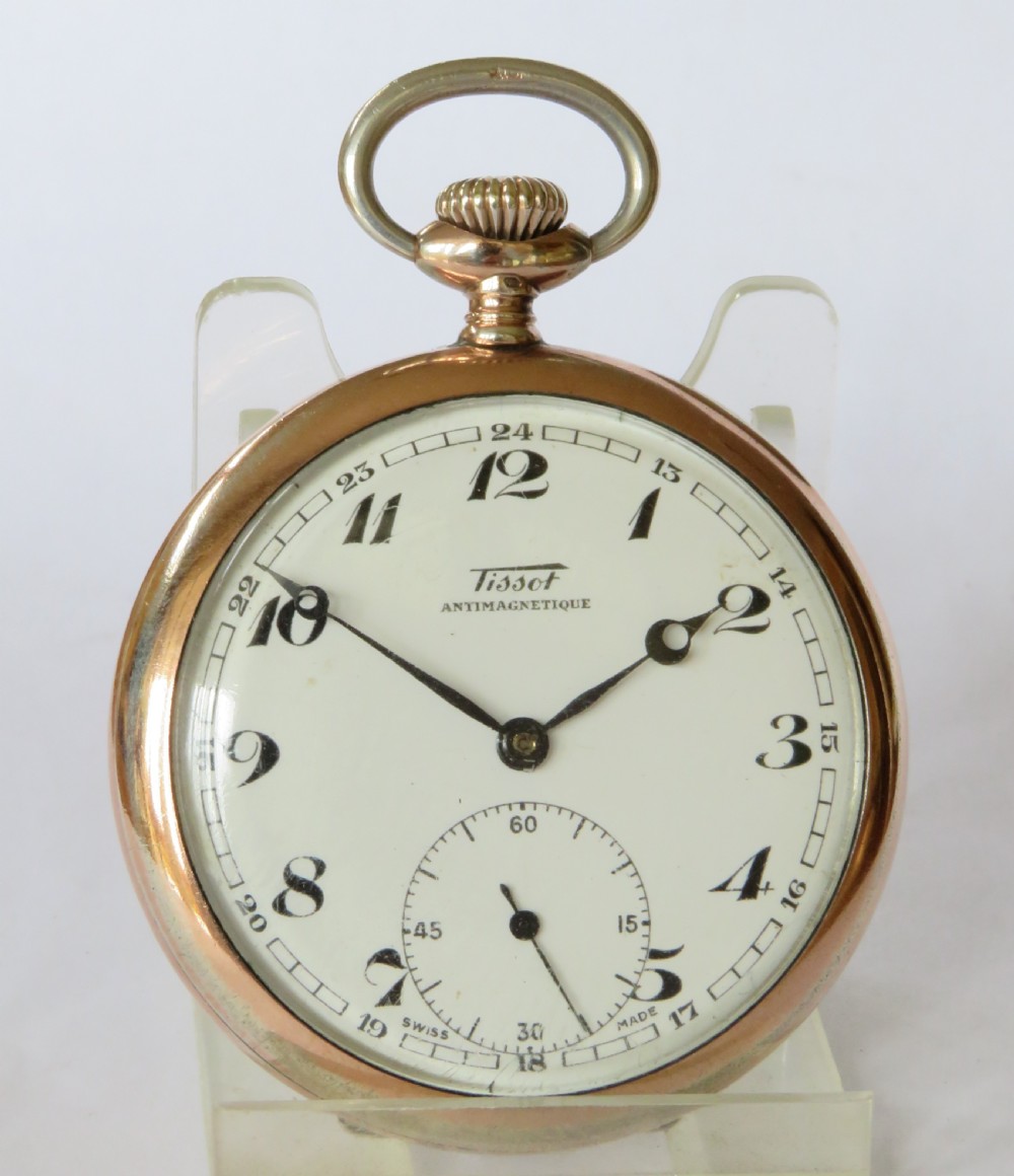 Silver Tissot pocket watch, 1947 View II