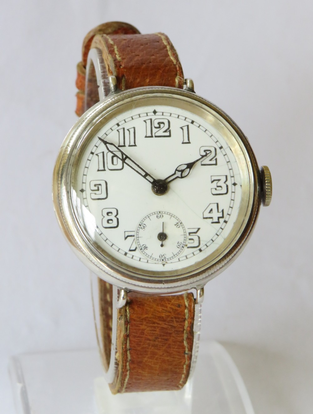 Gents antique silver trench watch, 1917 View II