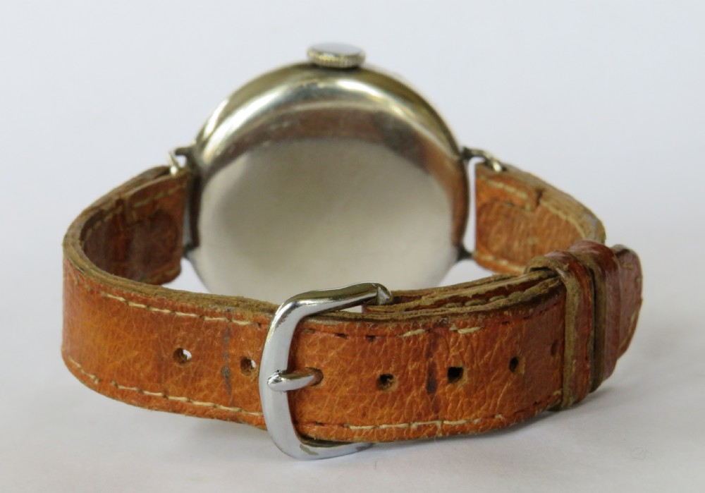 Gents antique silver trench watch, 1917 View V