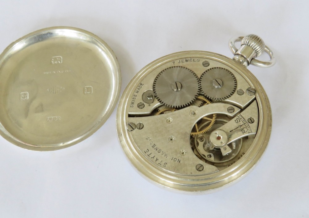 Antique 1930s Stayte silver pocket watch by Cyma View III
