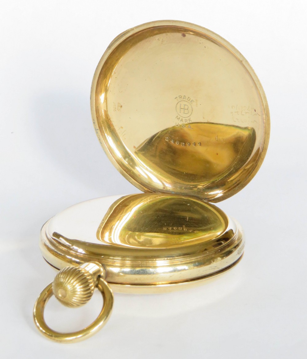Antique Waltham Traveler half hunter pocket watch View III