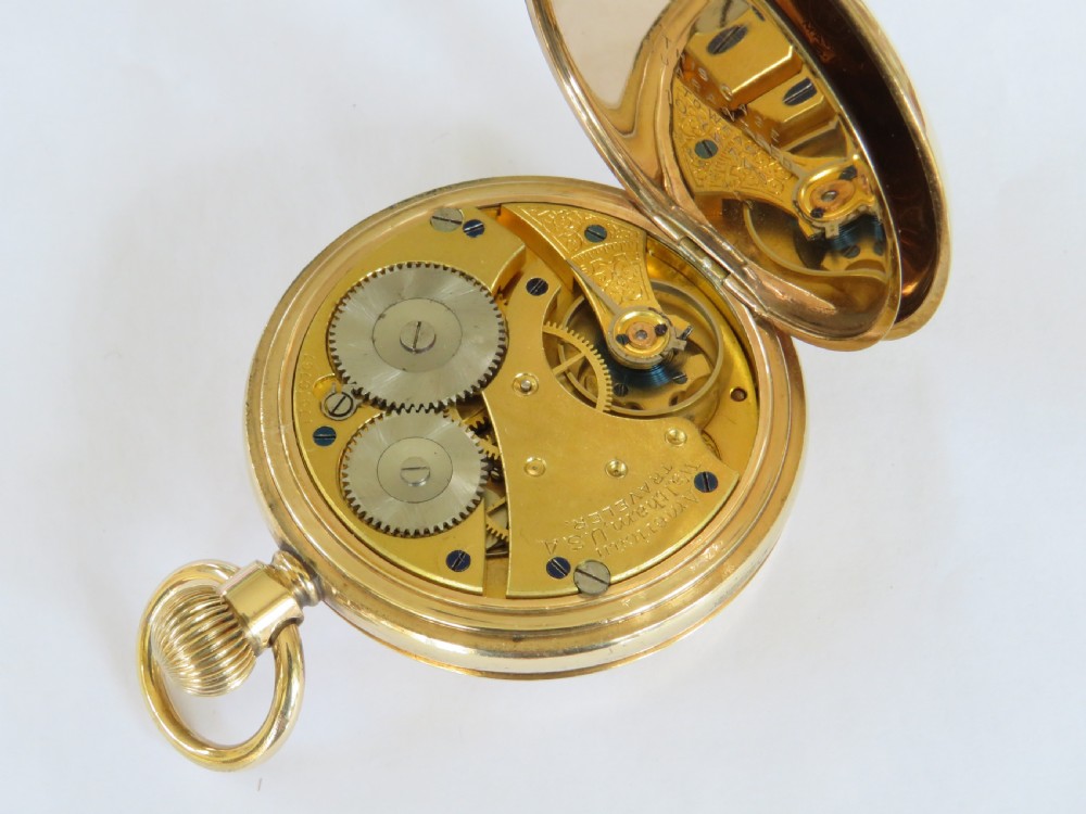 Antique Waltham Traveler half hunter pocket watch View IV