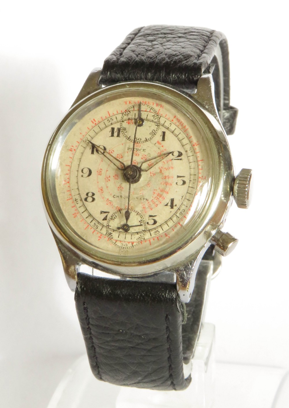 Gents 1930s Pierce mono-pusher chronograph 