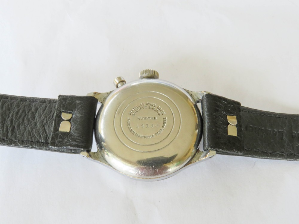 Gents 1930s Pierce mono-pusher chronograph  View IV