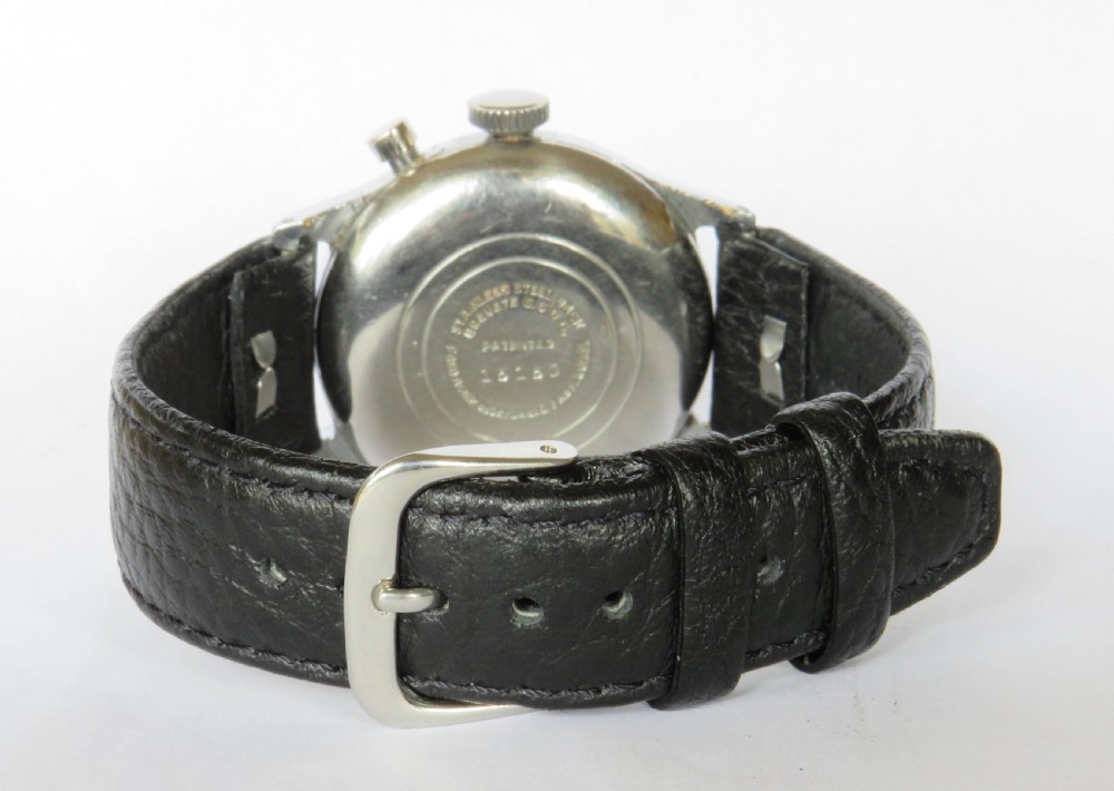 Gents 1930s Pierce mono-pusher chronograph  View V