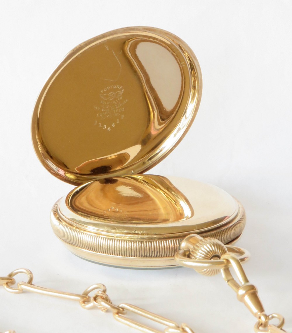 Antique Swiss pocket watch, chain and unusual fob View III