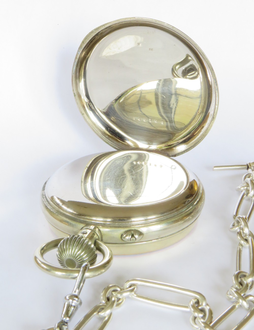 Antique Douard goliath pocket watch and chain View V