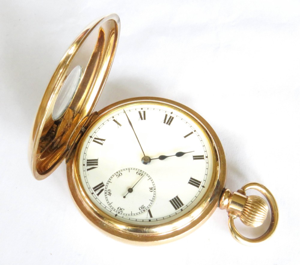 Antique Stauffer & Co half hunter pocket watch View III