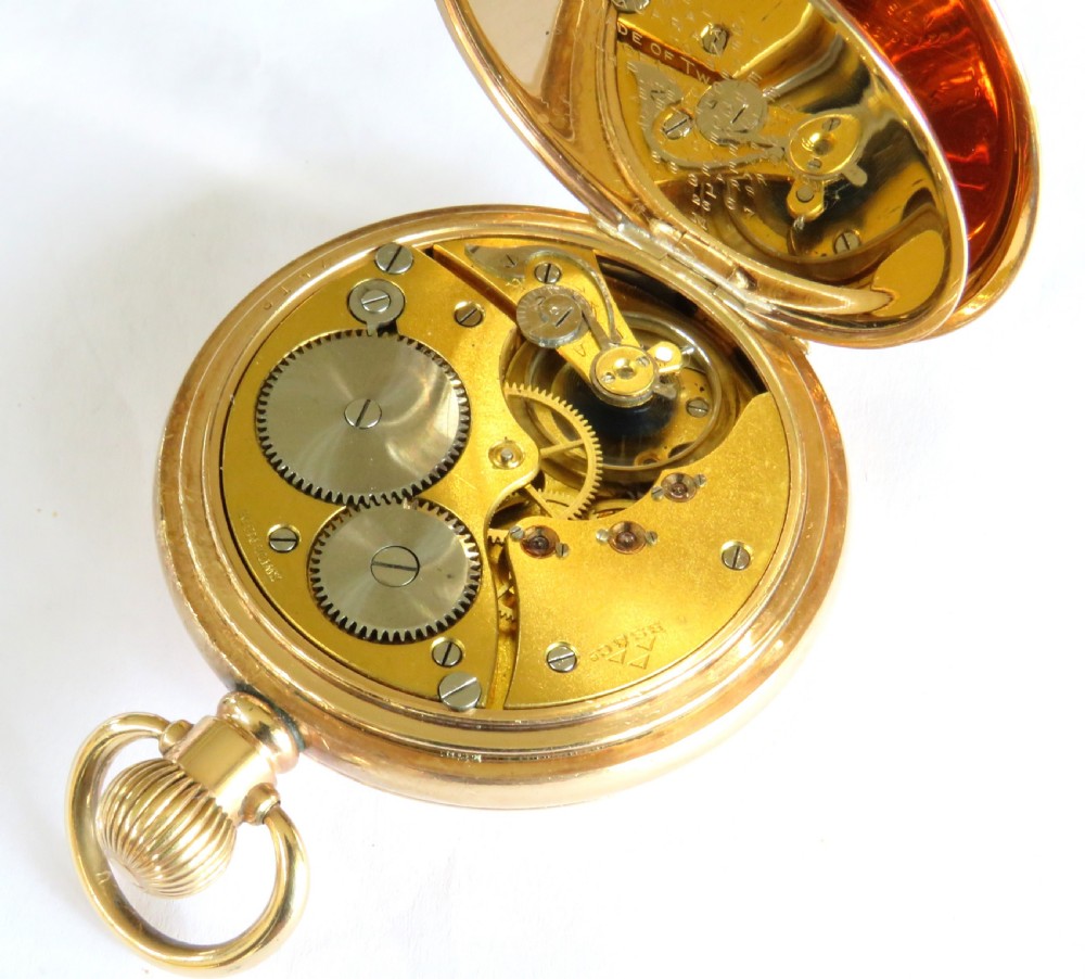 Antique Stauffer & Co half hunter pocket watch View V
